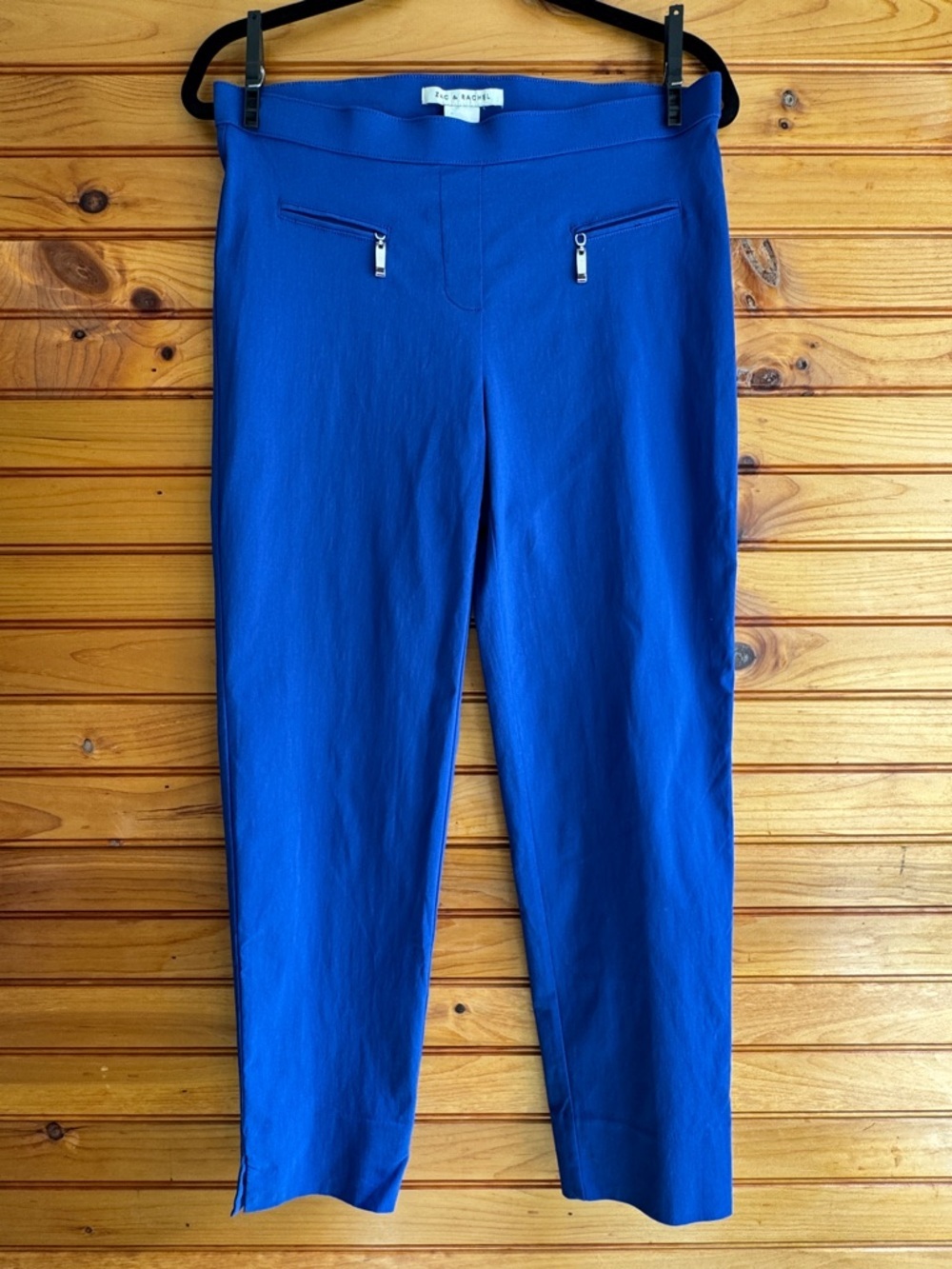 Zac & Rachel Millennium Pull On Ankle Pants 10 Royal Blue Straight Stretch